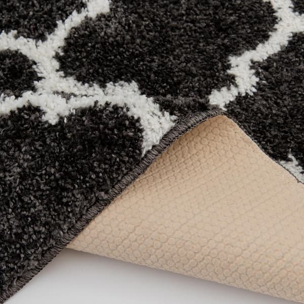 Seyward Grey 8 ft. x 10 ft. Trellis Shag Area Rug
