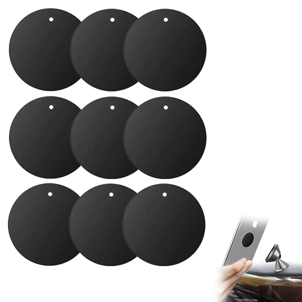 9 Pack Metal Plate for Phone Magnet, with 3M Adhesive Replacement for Magnetic Phone Car Mount Holder ， Cradle Stand
