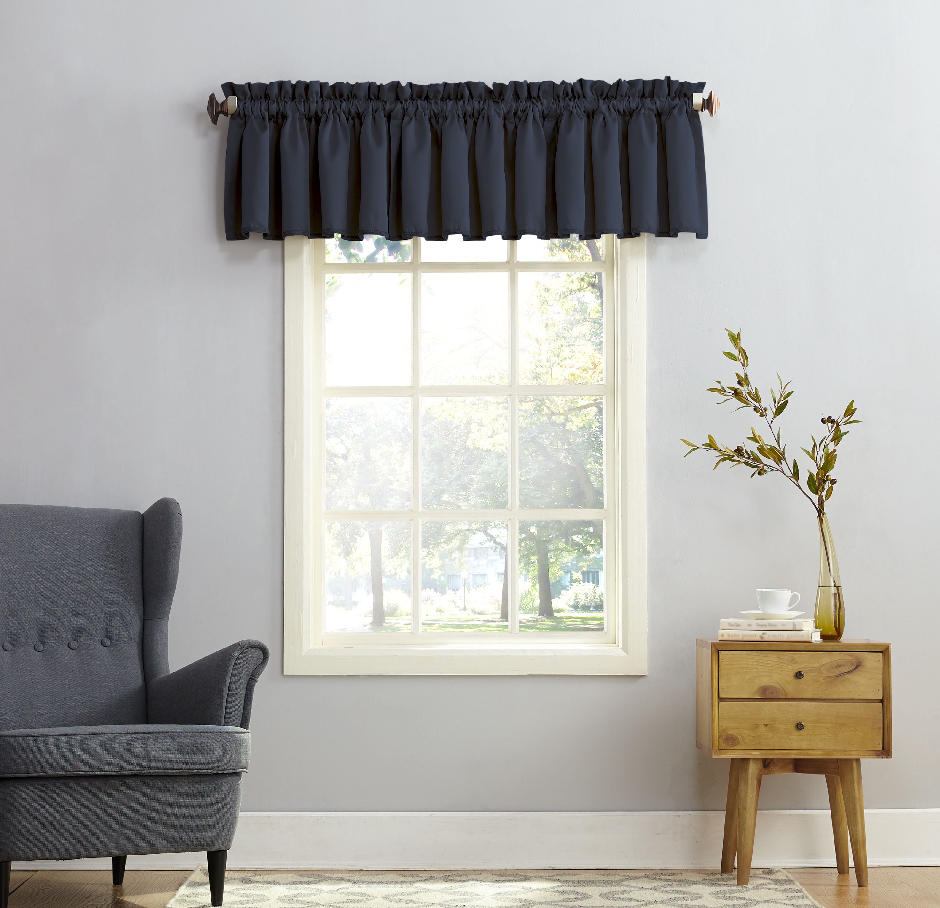 Sun Zero Kylee Rod Pocket Room Darkening Window Valance, 54