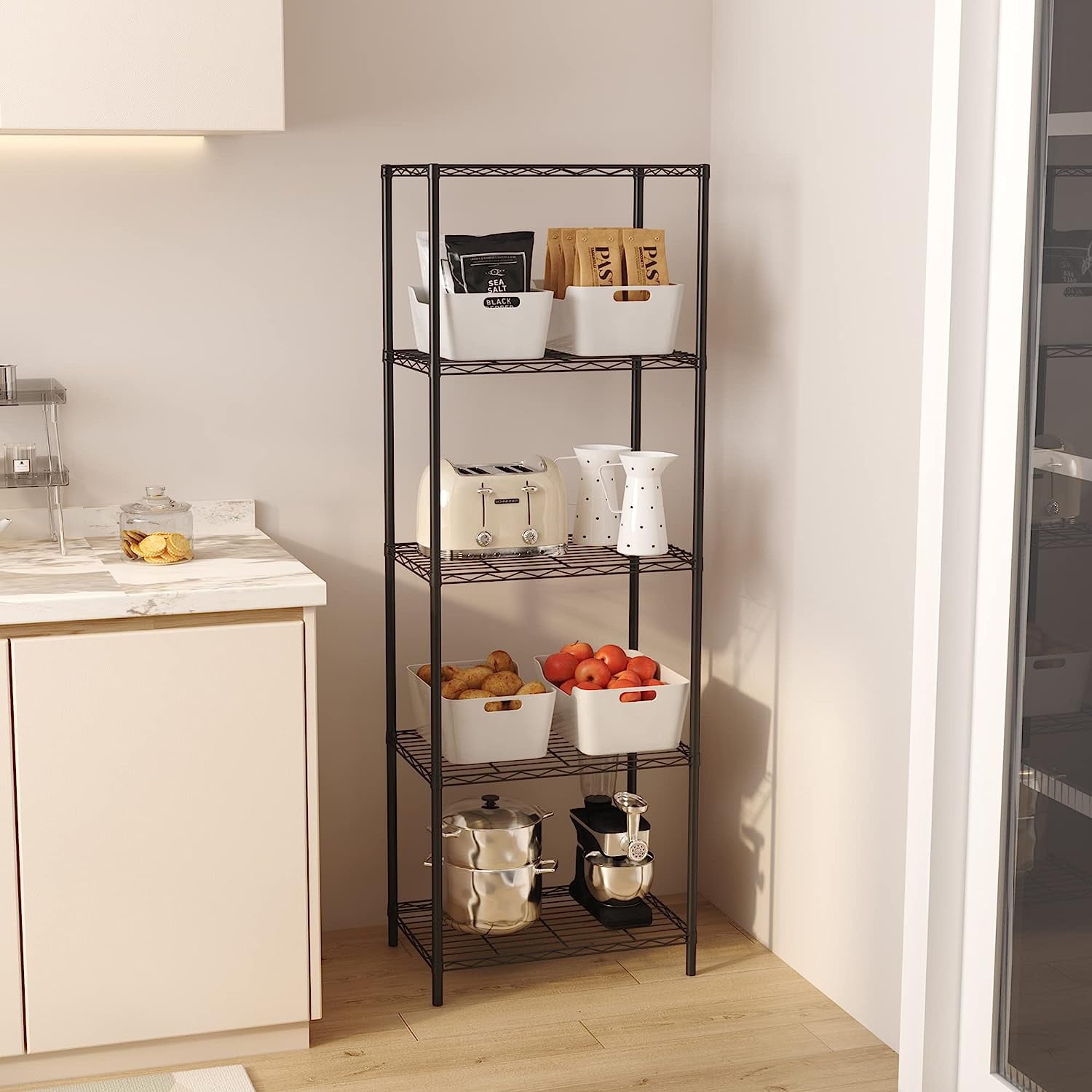 SUGIFT 5 Tier Wire Shelf Unit, 21.7