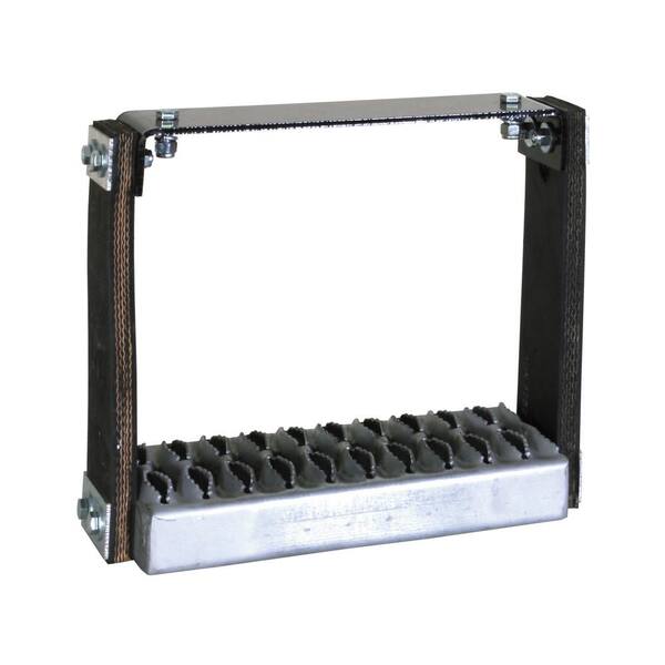 12 in. x 11 in. Flexible Rubber Step with Galvanized Steel Diamond Deck-Span Tread