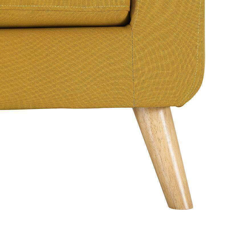 Dazone Modern Accent Fabric Chair Single Sofa Comfy Upholstered Arm Chair Living Room Yellow