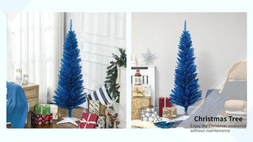 5' Artificial Pencil Christmas Tree, Slim Xmas Tree with Realistic Branch Tips