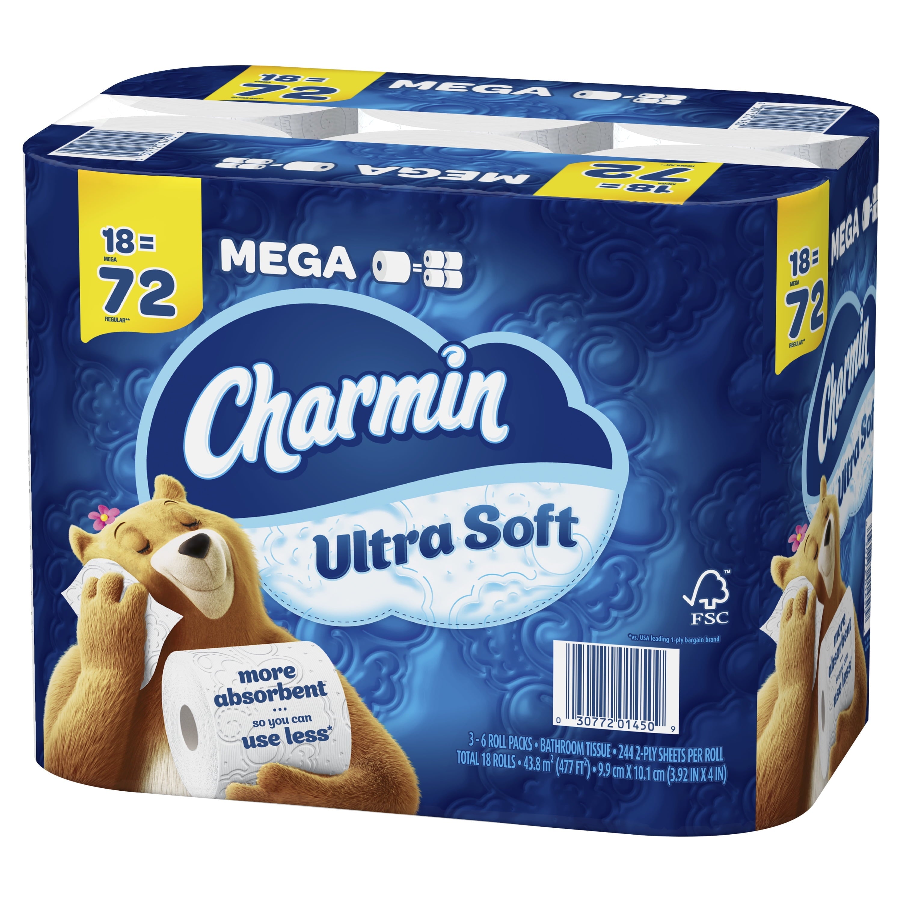 Charmin Ultra Soft Toilet Paper, 18 Mega Rolls
