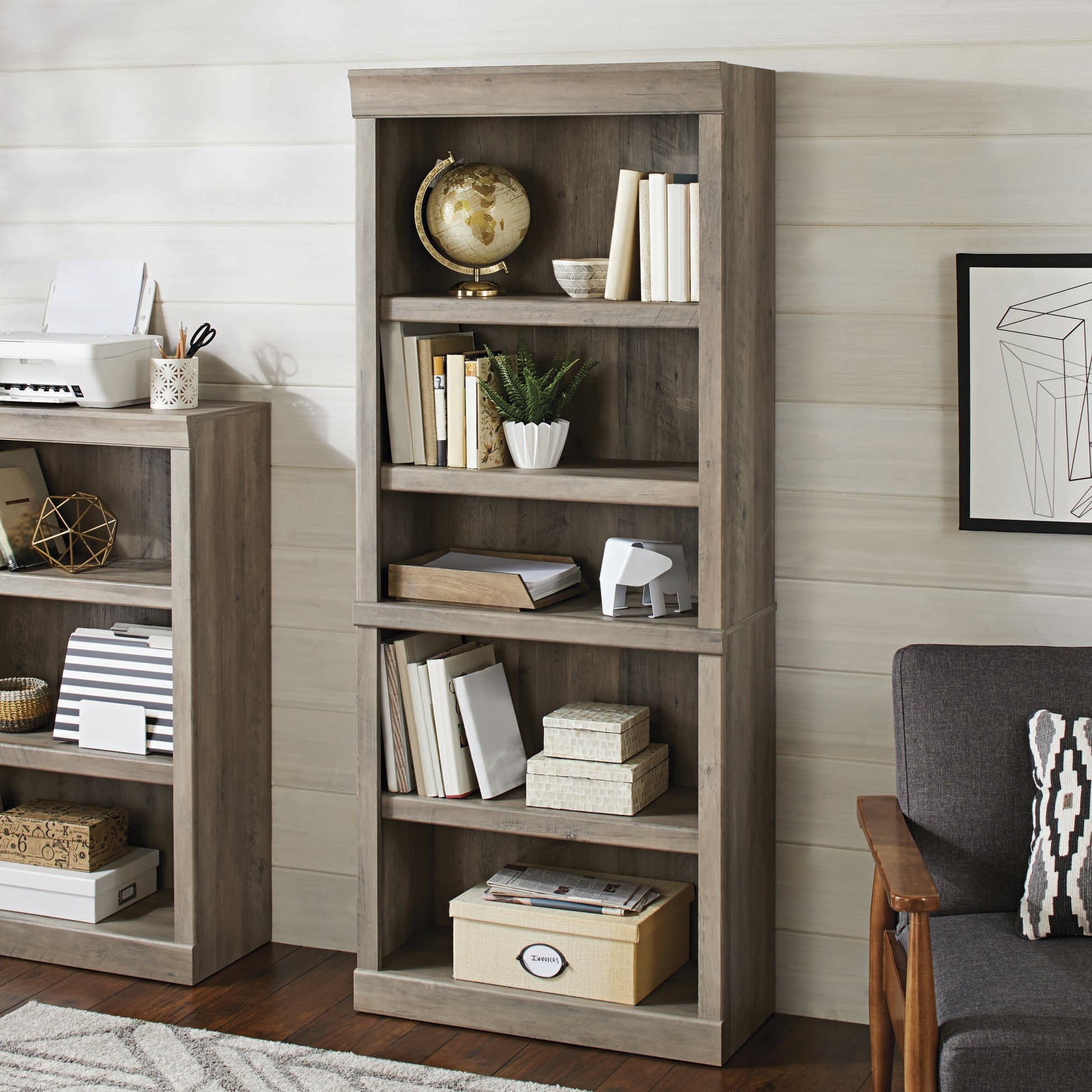 Better Homes & Gardens Glendale 3 Shelf Bookcase, Rustic Gray Finish