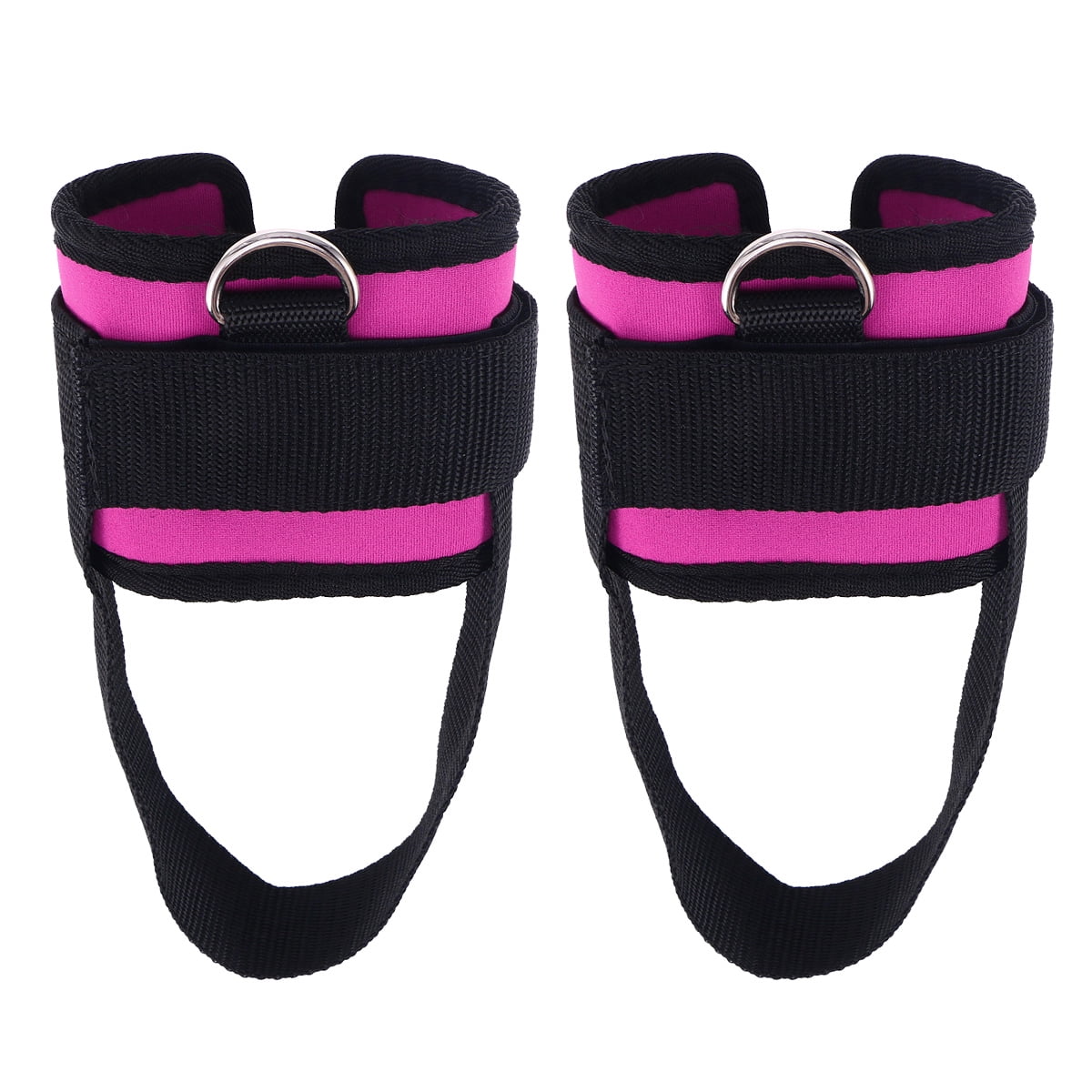 ankle strap 2pcs Ankle Strap Padded D-ring Ankle Cuffs for Gym Workouts Cable Machines Butt and Leg Weights Exercises (Rosy)