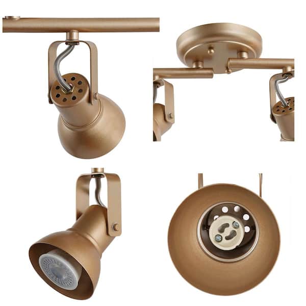 Modern Ceiling Light Head-rotatable 2.4 ft. Iros 4-Light Champagne Gold LED Track Light