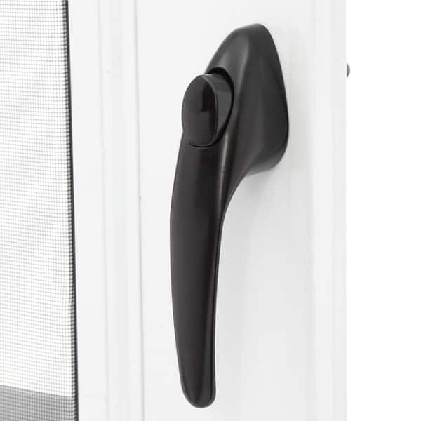 200 Series 36 in. x 80 in. White Universal 3/4 Light Mid-View Aluminum Storm Door with Black Handleset