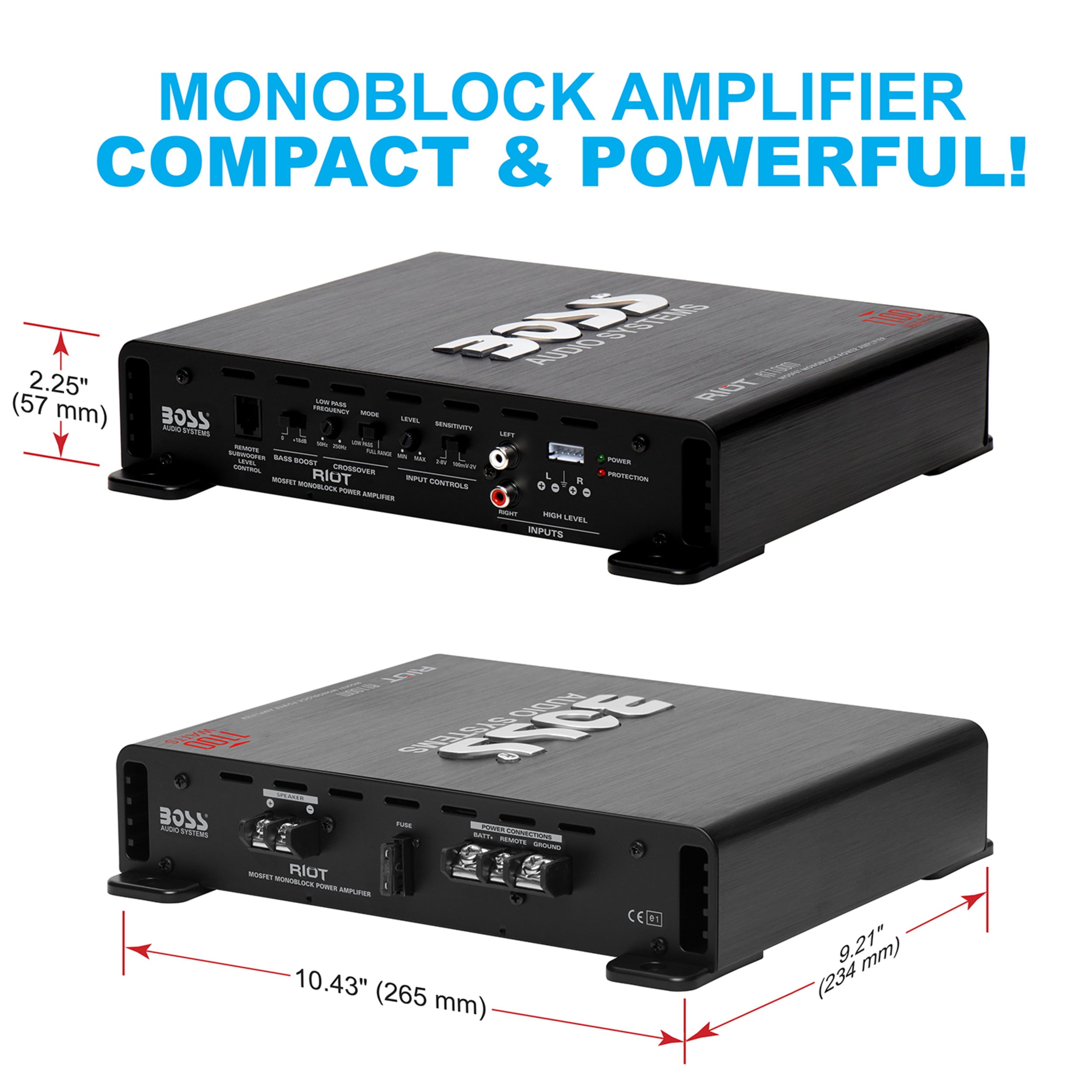 Boss Audio Systems AVA-R1100M RIOT 1100 Watts Monoblock Amplifier