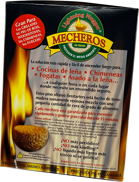 Lightning Nuggets - All Natural Fire Starters - Lightning Nugget 35 Count box with each nugget measuring 2 1/8