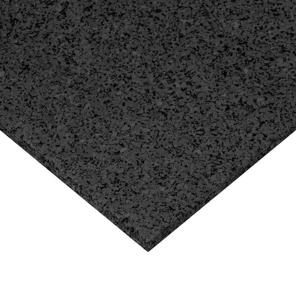 Black 37 in. x 90 in. Exercise Equipment Mat