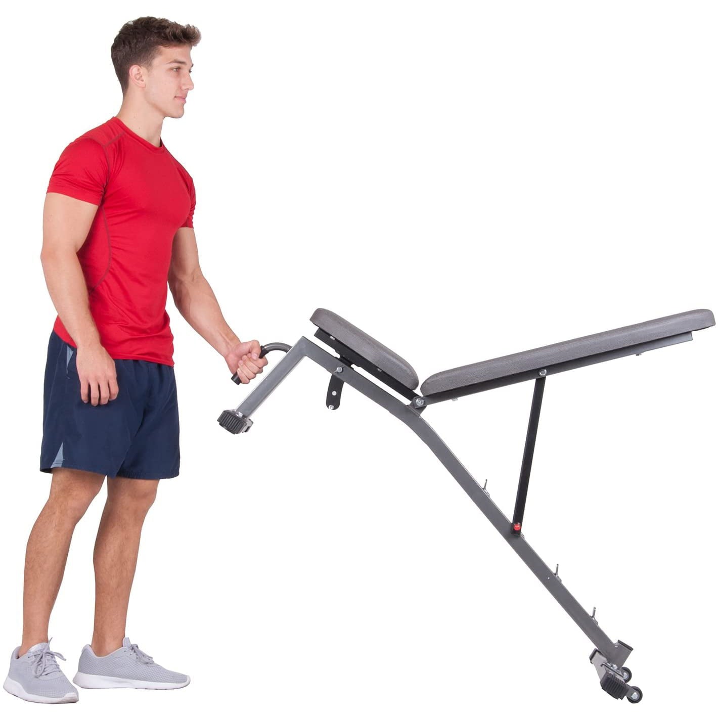 Body Champ PRO3900 Two Piece Set Olympic Weight Bench with Squat Rack, Gray