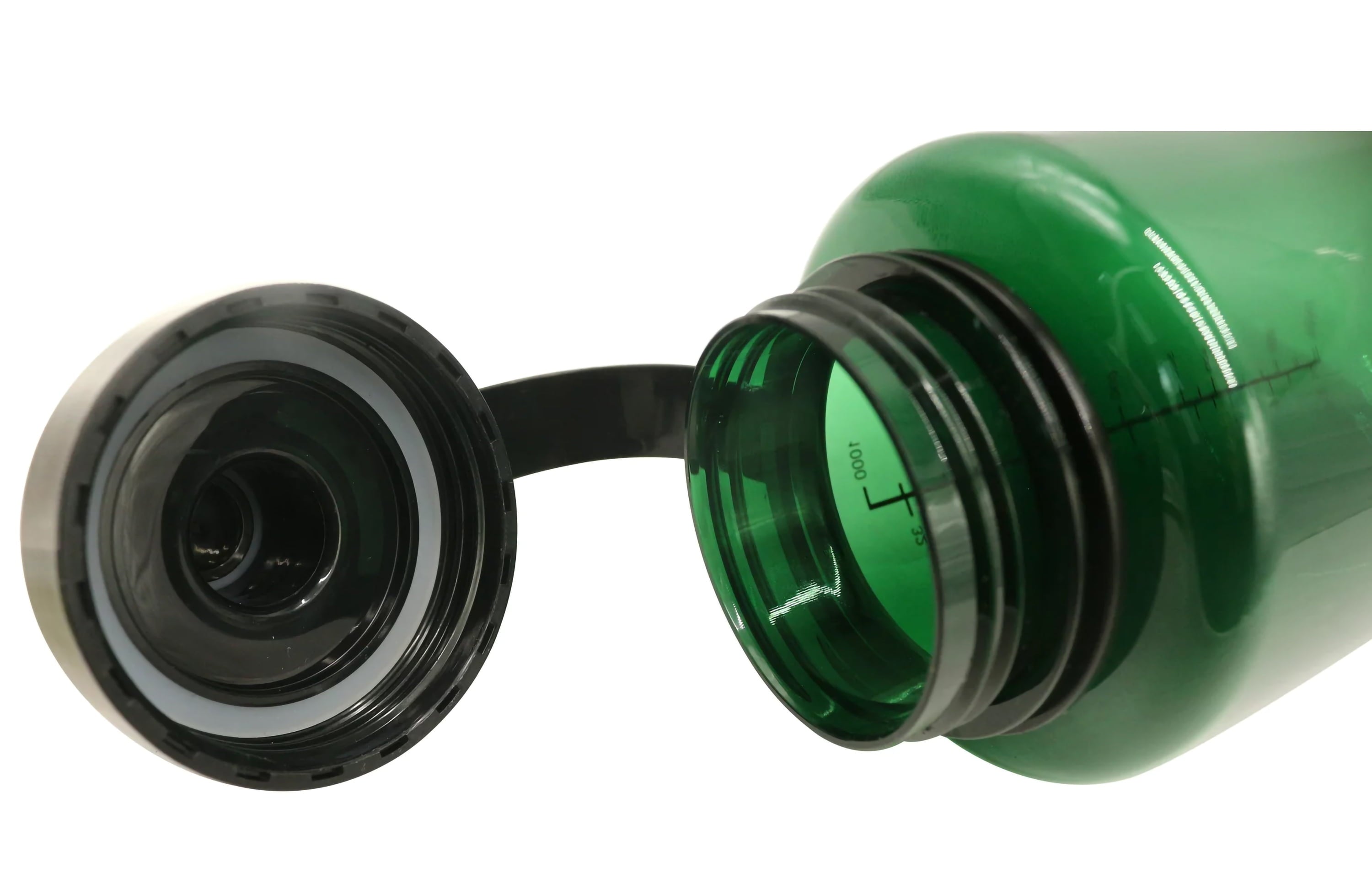 Ozark Trail 32 oz Green Plastic Water Bottle with Wide Mouth and Flip-Top Lid