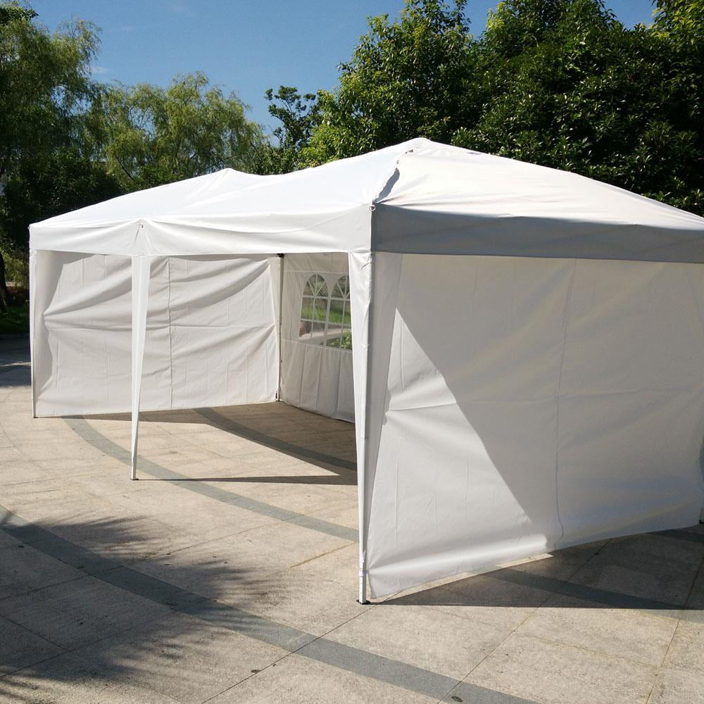 BaytoCare EZ Pop up Canopy Tent Outdoor  Gazebo Shade 10'x20'w/4 White
