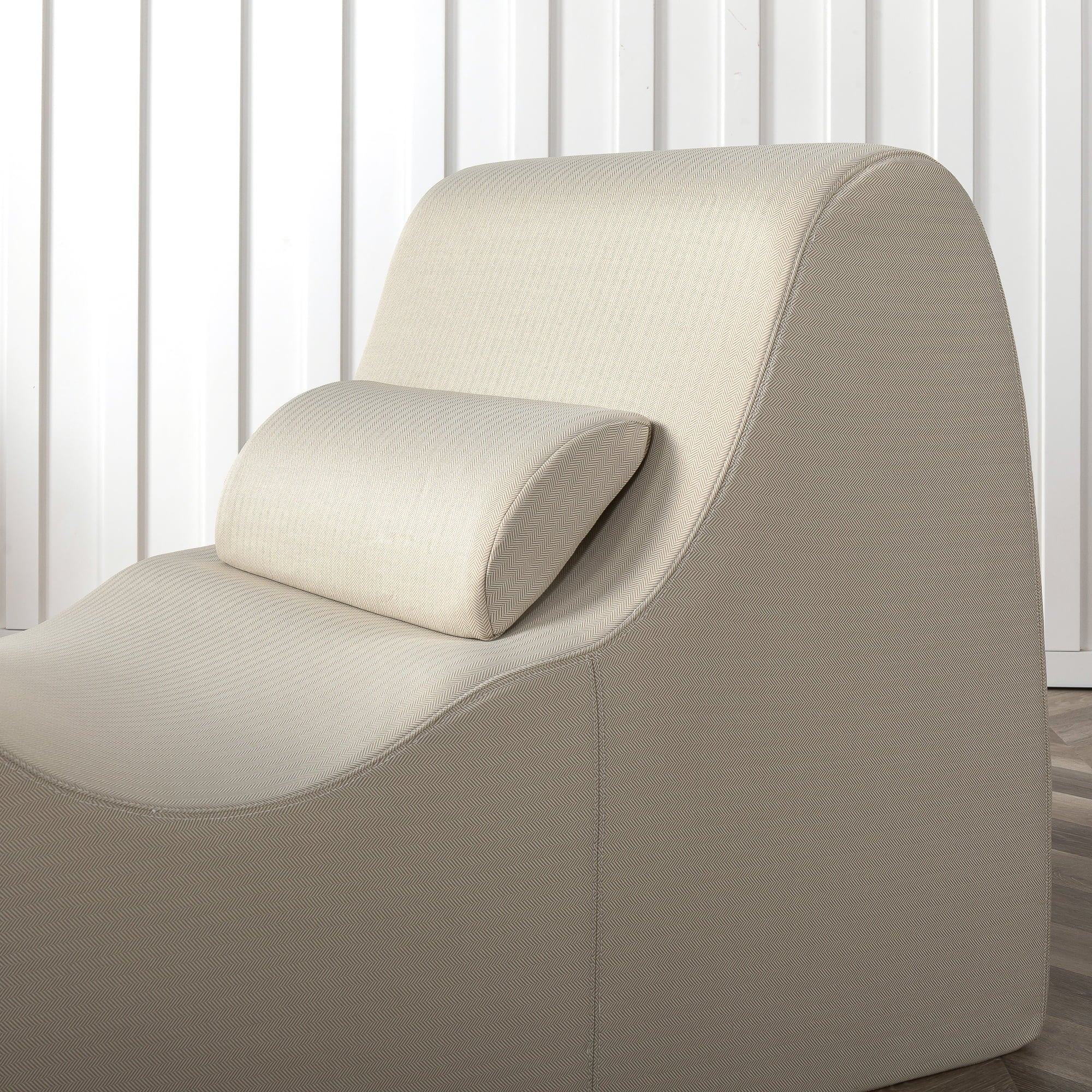 Zinus Lotus Zero Gravity Foam Chaise Lounger, Herringbone Oatmeal