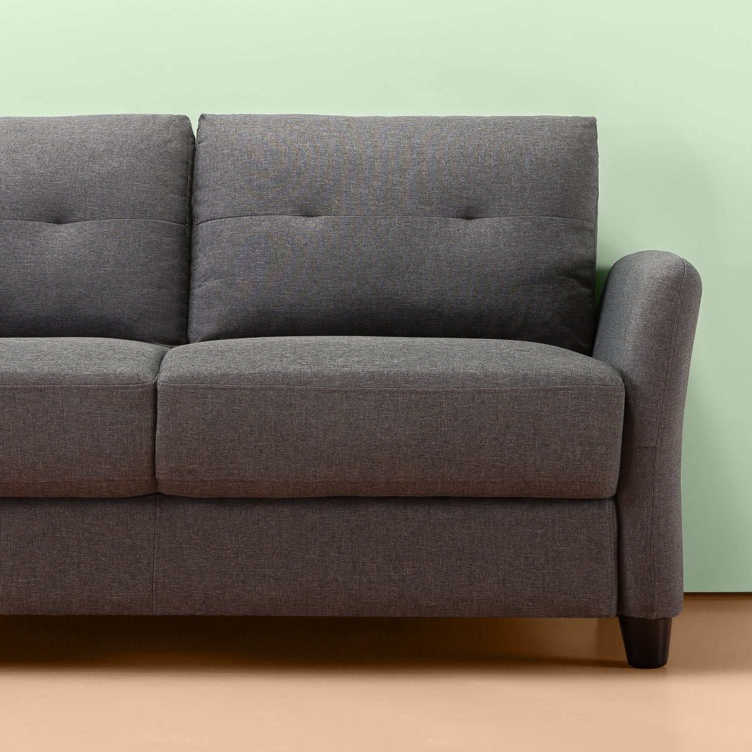 Zinus Ricardo 2-Seater Loveseat, Dark Grey