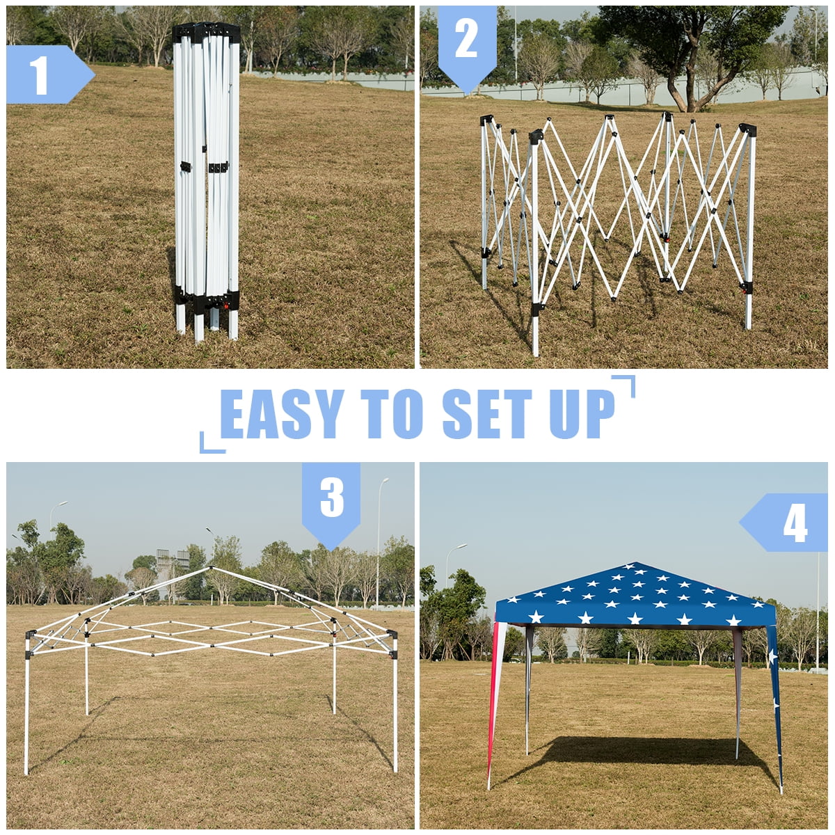 Costway 10'x10' Folding Pop Up Tent Gazebo Canopy Mesh Sidewall
