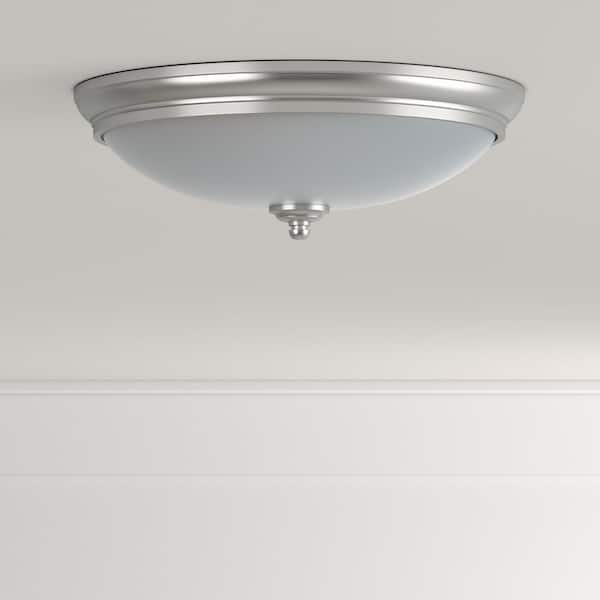Clifton 13 in. Brushed Nickel Selectable LED Flush Mount