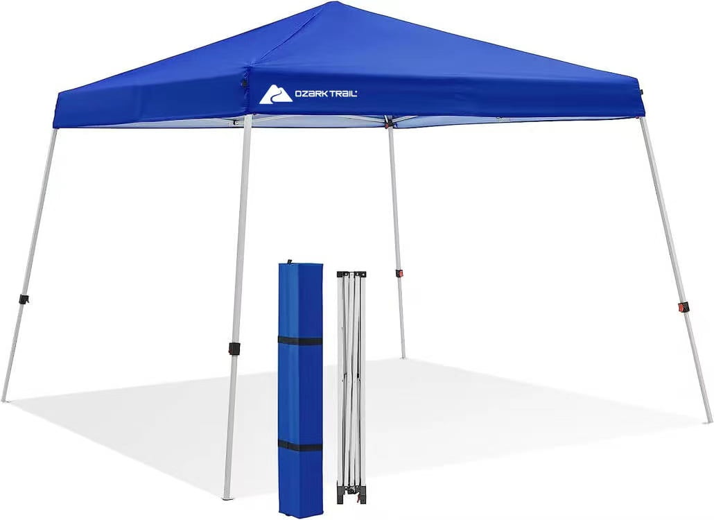 Ozark Trail Instant Slant Leg Canopy, Blue, 10 ft x 10 ft