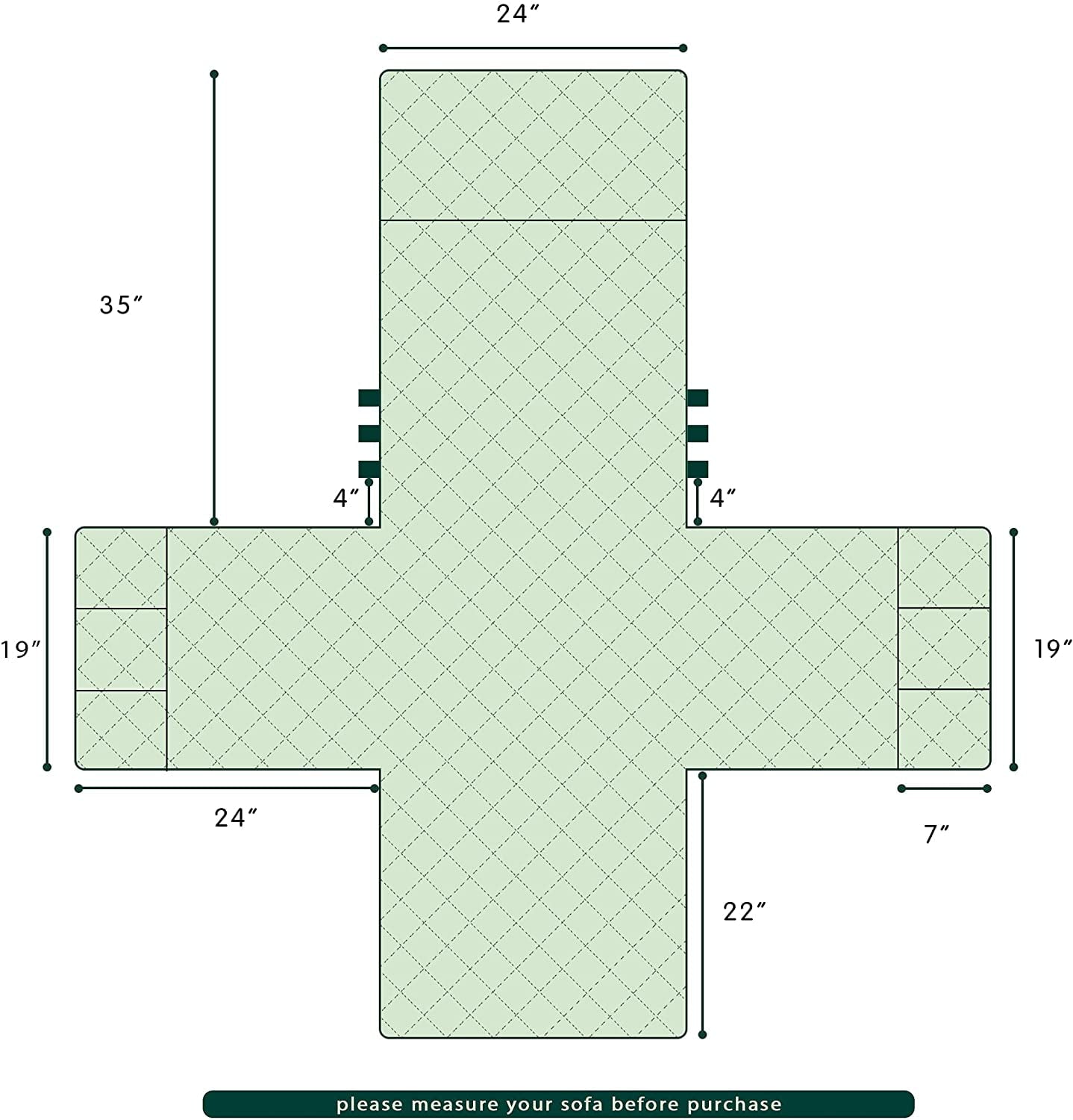 CHUN YI Reversible Wing Chair Slipcovers with Elastic Band and Side Pocket (Khaki)