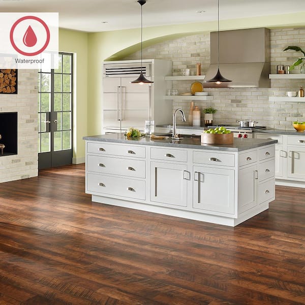 Outlast+ Antique Cherry 12 mm T x 6.1 in. W Waterproof Laminate Wood Flooring (16.1 sqft/case)