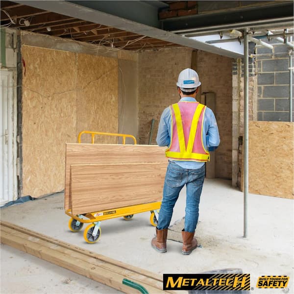 Buildman Welded Steel Heavy Duty Dolly Cart for Moving Sheetrock, Drywall, or Plywood Sheets, 3000 lbs. Load Capacity