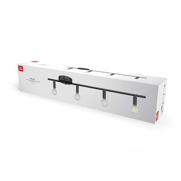 Monroe 2.36 ft. 4-Light Matte Black Slim Profile Fixed Track Lighting Kit