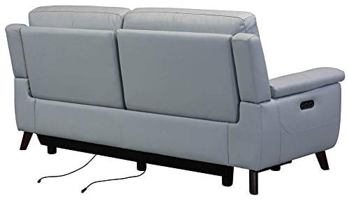 Lizette Top Grain Leather Dove Grey Power Recliner Sofa with USB
