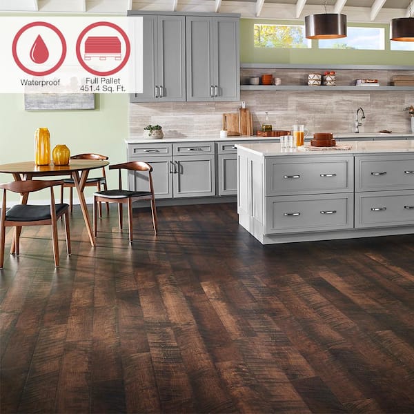 Outlast+ Molasses Maple 12 mm T x 6.1 in. W Waterproof Laminate Wood Flooring (451.4 sqft/pallet)