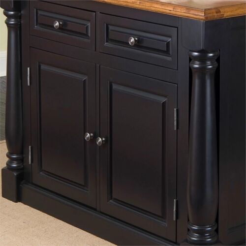 Homestyles Monarch Wood Kitchen Island in Black