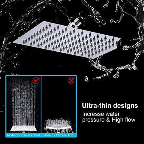 Head, High Pressure 8'' Rainfall Stainless Steel Shower Head/Handheld Combo with