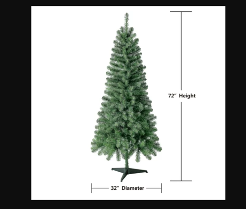 6 ft Non-Lit Wesley Pine Green Artificial Christmas Tree, by Holiday Time