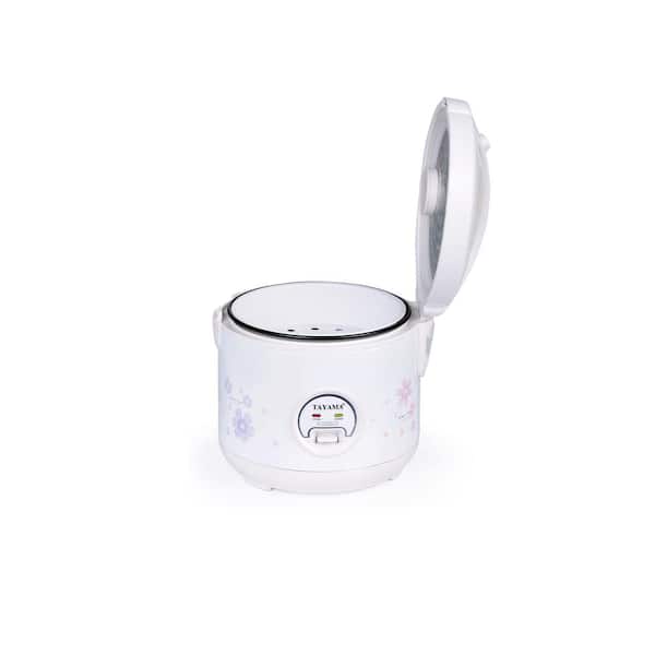 5 Cups Uncooked Cool Touch Electronic Rice Cooker in White