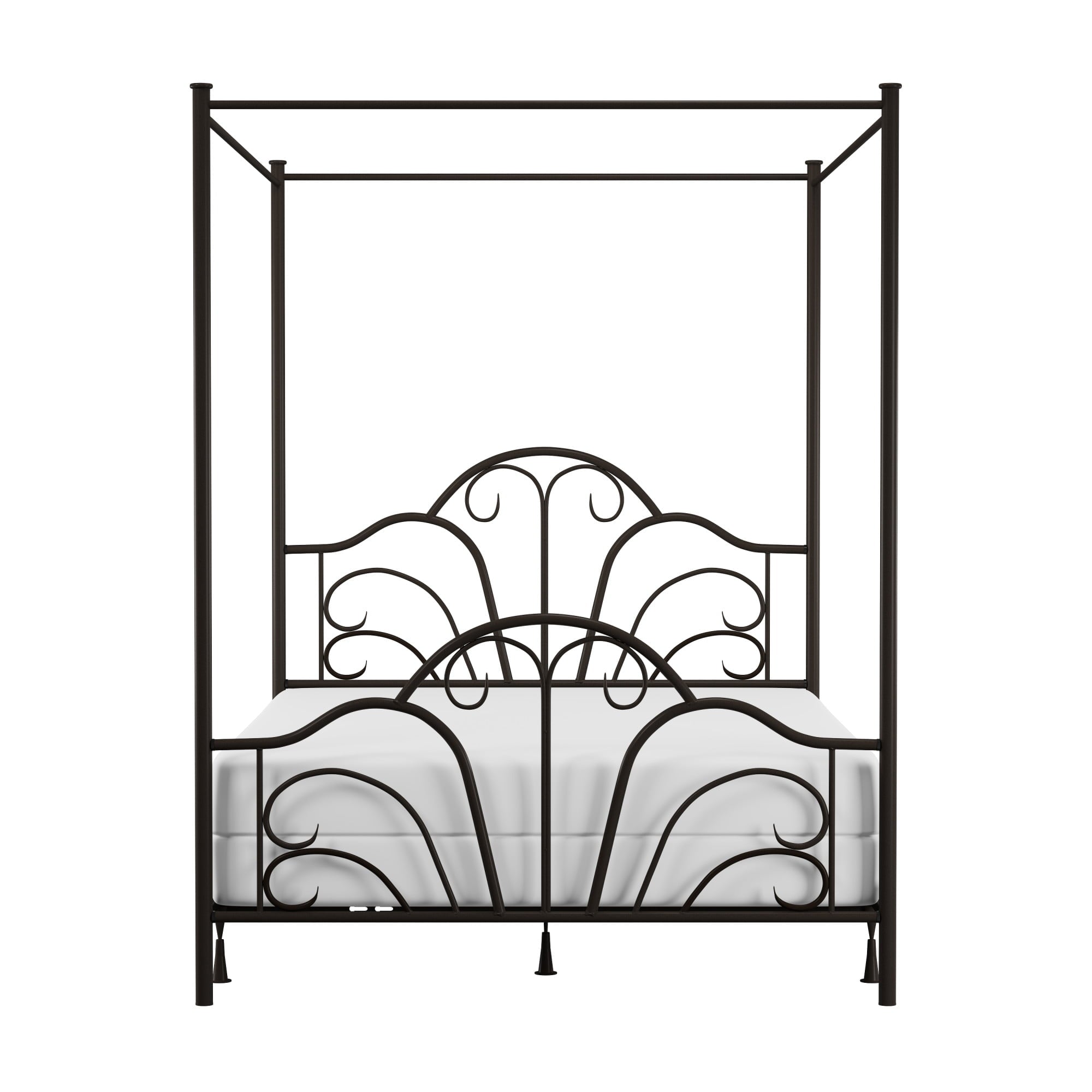 Desert Fields Dover Canopy Metal Bed Frame, Queen, Textured Black