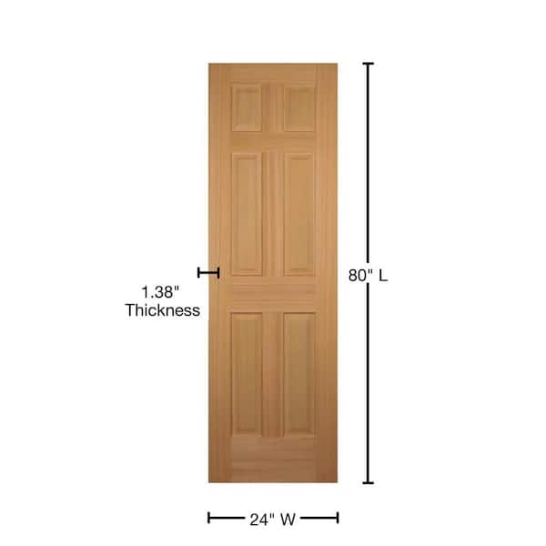 24 in. x 80 in. 6-Panel Solid Core Hemlock Single Prehung Interior Door