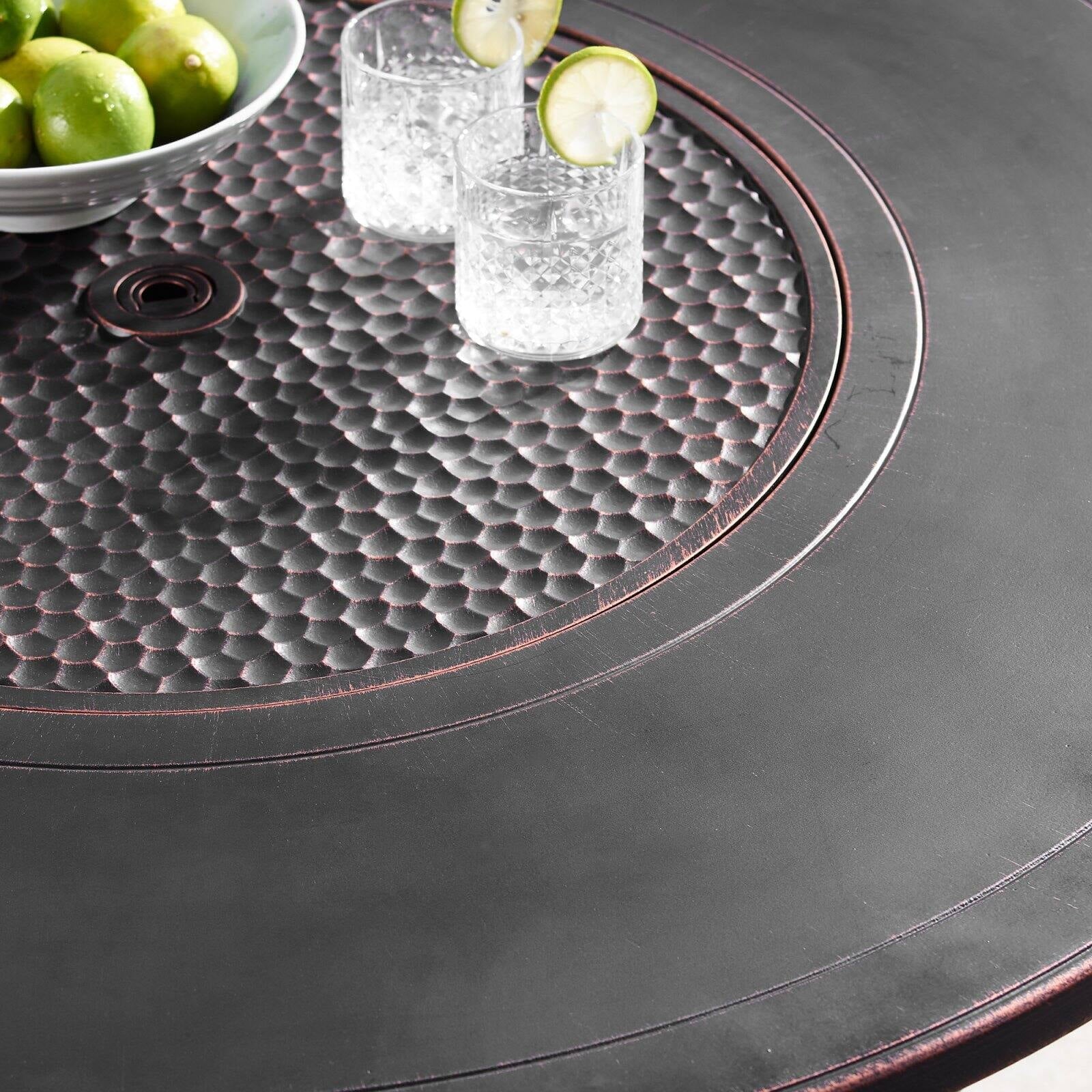 Oakland Living Matera 44 in. Round Propane Fire Pit Table - Copper