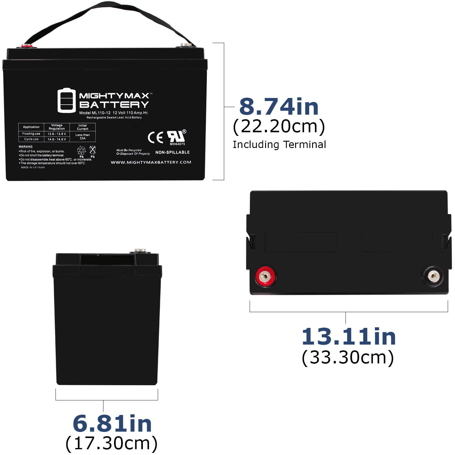 12V 110AH SLA Battery Replacement for RV Recreational