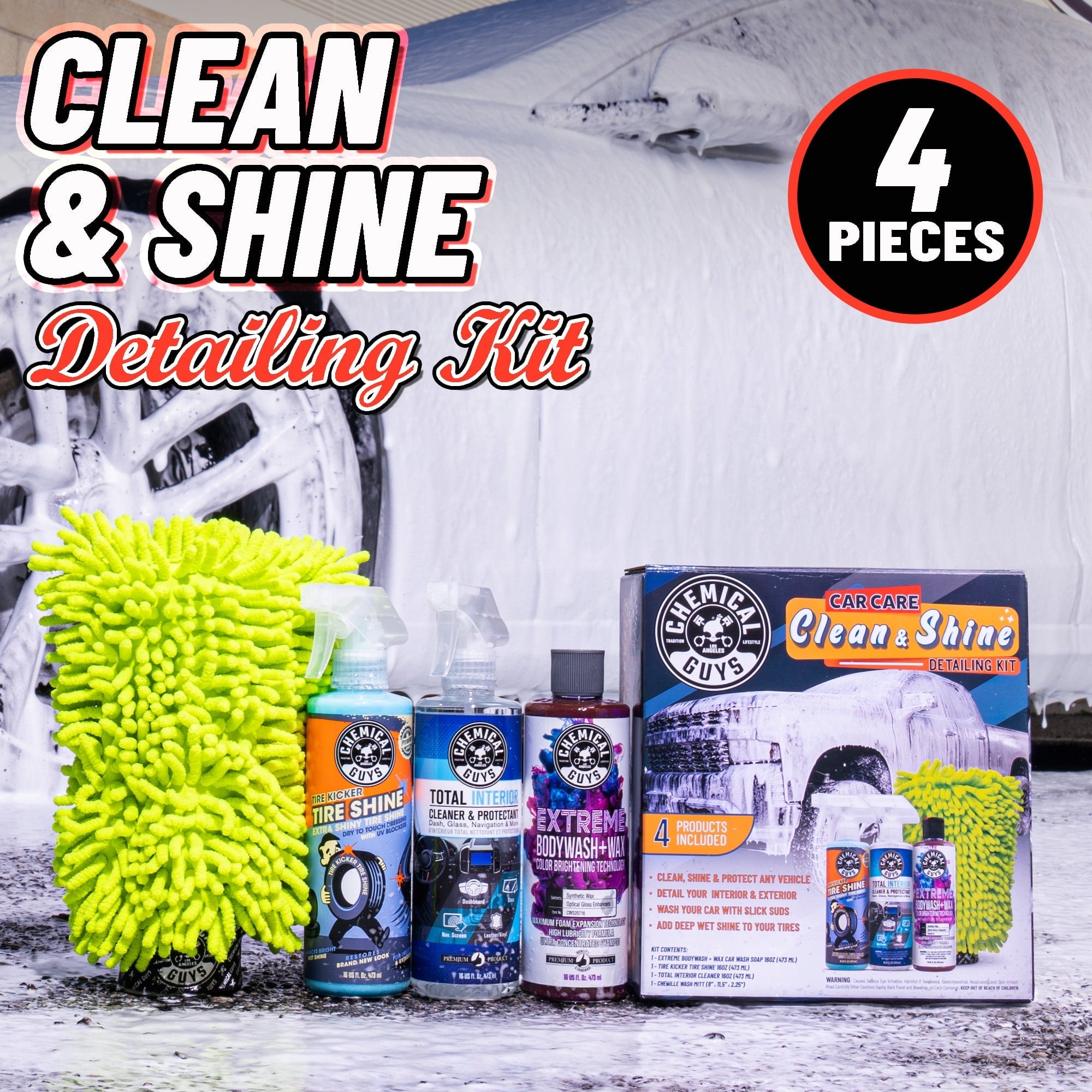 Chemical Guys Car Care Clean & Shine Detailing Kit (4 Items)
