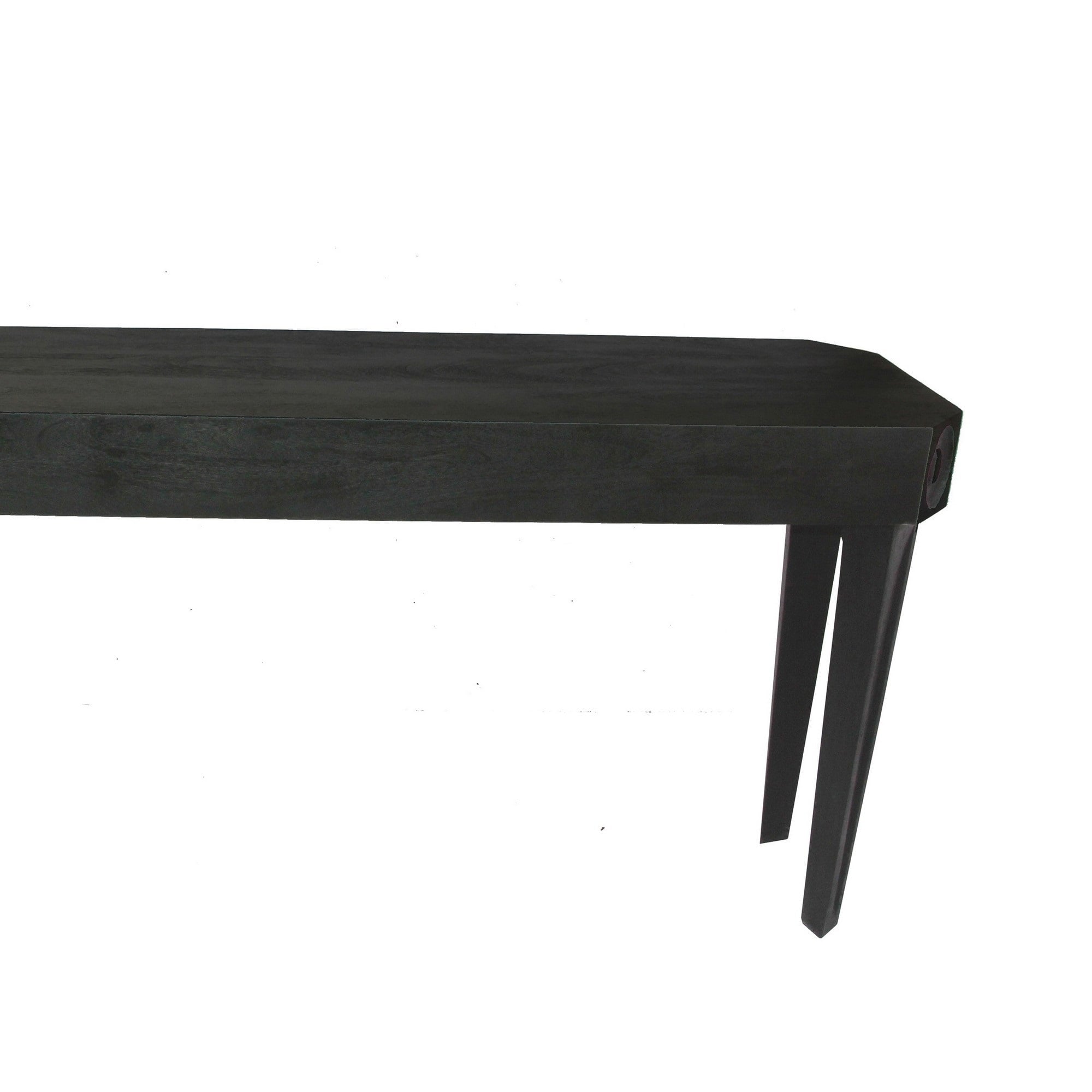 84 Inch Console Sideboard Table, Classic Acacia Wood Frame in Black Finish