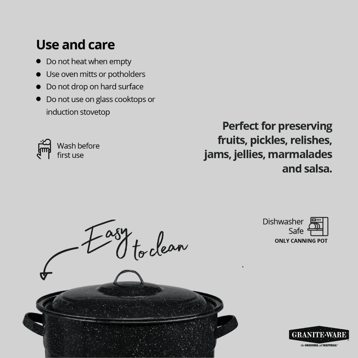 Granite Ware 21.5-Quart Water Bath Canner with Jar Rack