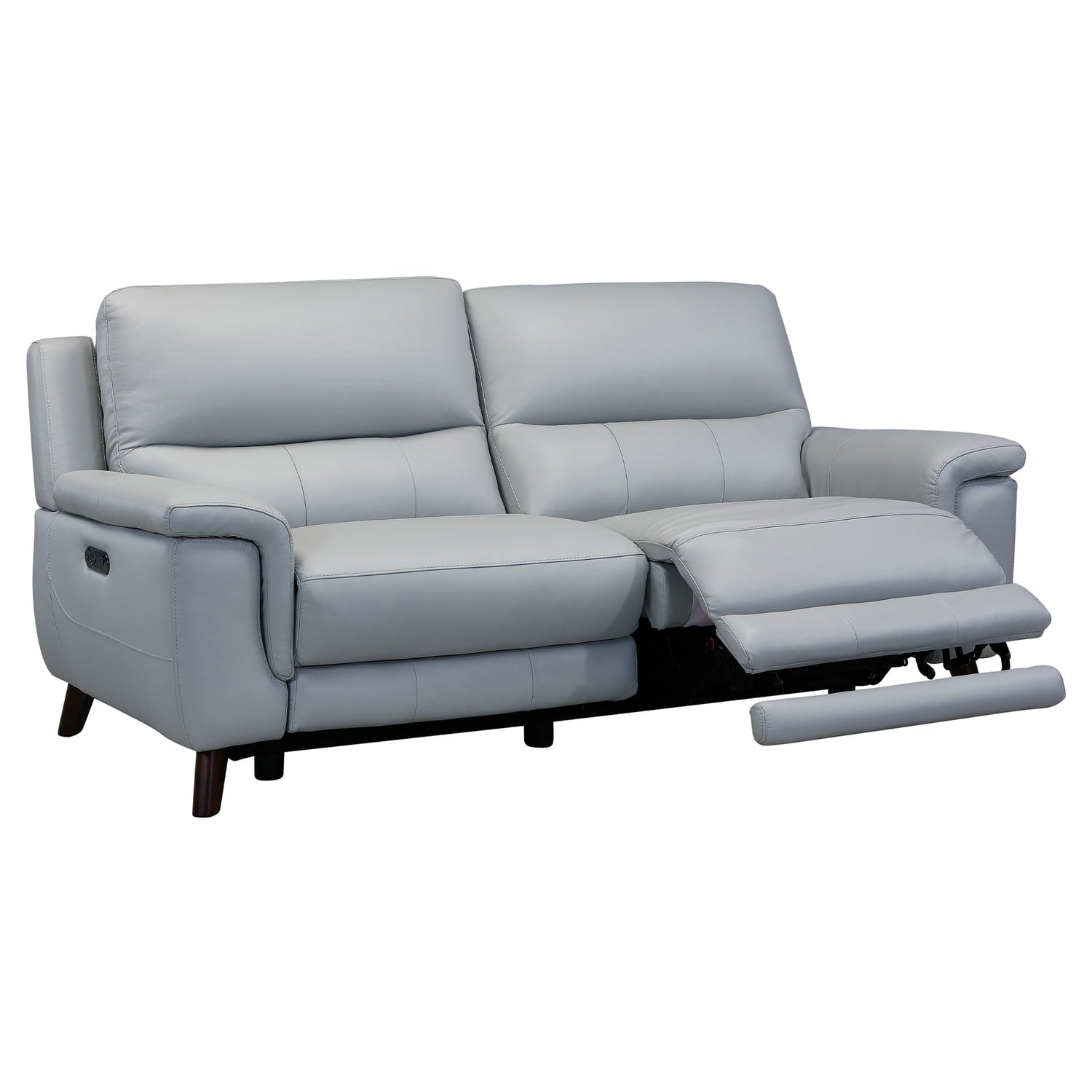 Lizette Top Grain Leather Dove Grey Power Recliner Sofa with USB