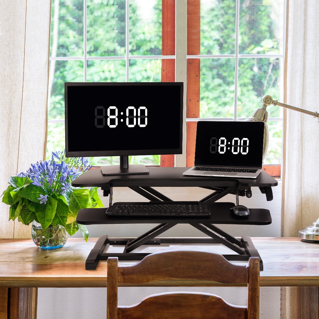FLEXISPOT Home Office Height Adjustable Standing Desk Converter Black 32