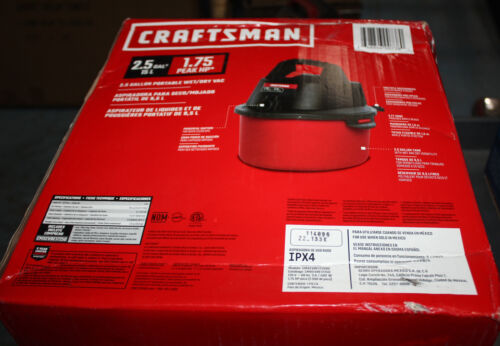 Craftsman 2.5 gal Corded Wet/Dry Vacuum Tool Only 3 amps 120 V 1.75 HP