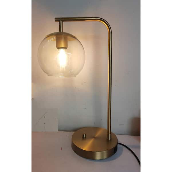 Frazier 21.5 in. Antique Brass Table Lamp with USB Port