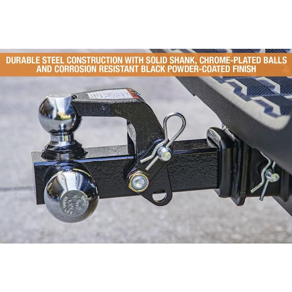 1-7/8 in., 2 in., 2-5/16 in. Chrome Towing Balls Tri-Ball Hitch with Pintle Hook