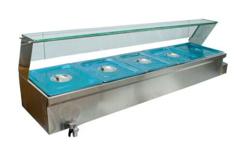 110V 5-Pan Bain-Marie Buffet Food Warmer Electric Steam Table 6" Deep 5*1/2Pans