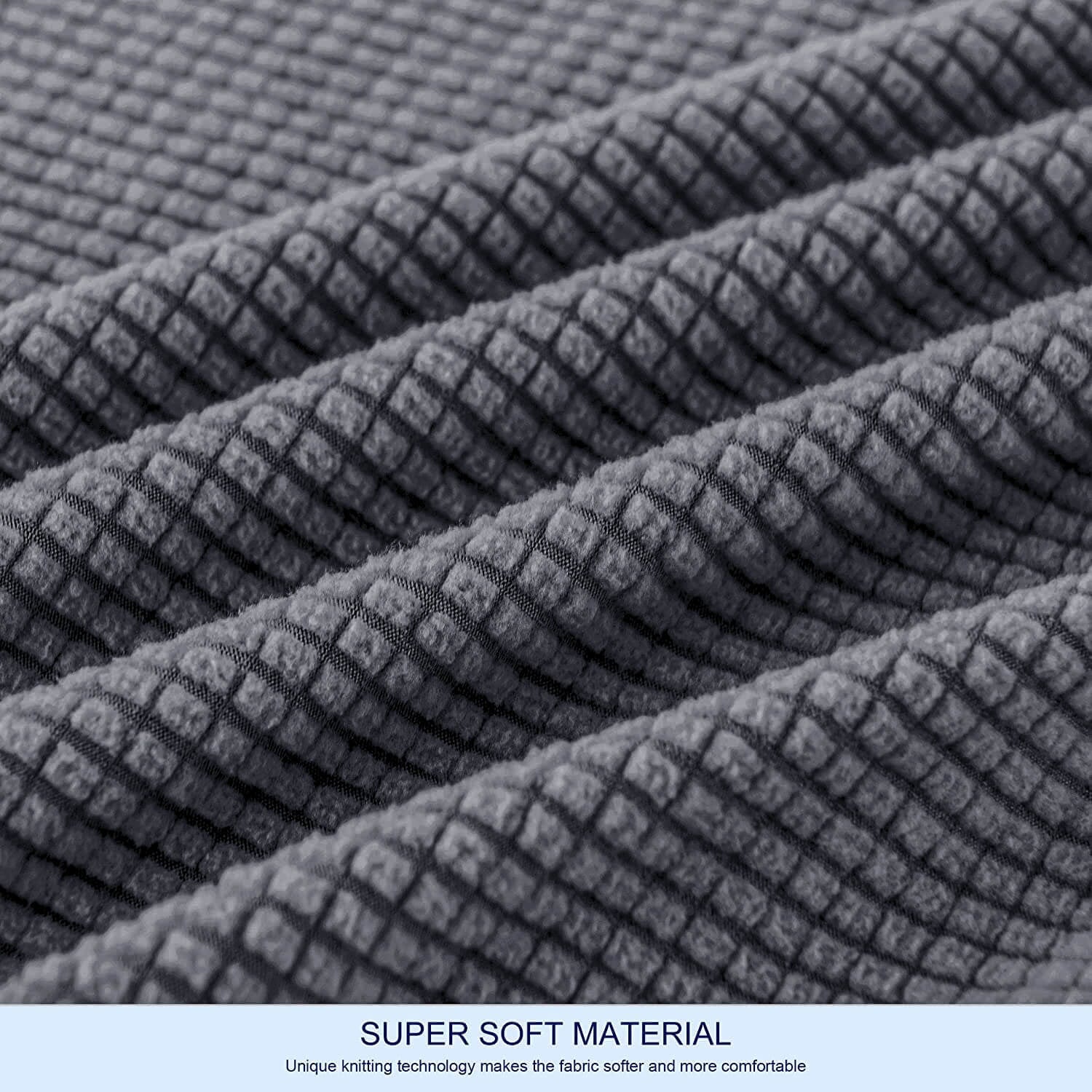 Subrtex Textured Grid Stretch Sofa Cover Couch Slipcover with Separate Cushion Cover (Gray, Loveseat)