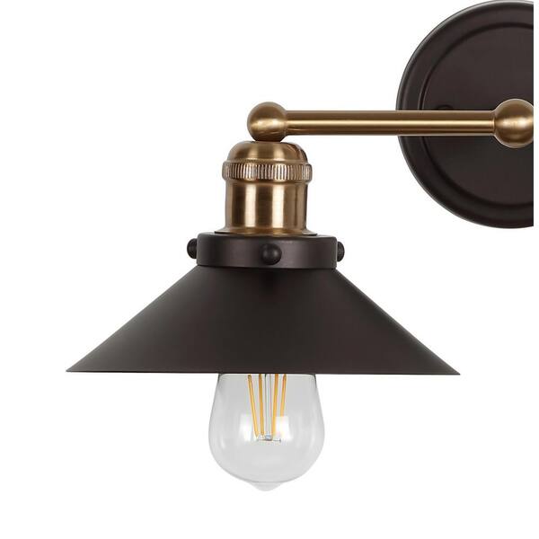 July 26.5 in. 3-Light Oil Rubbed Bronze/Brass Gold Metal Vanity Light