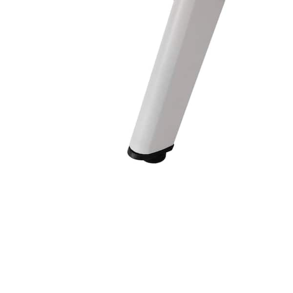 Walbrooke Modern White Patio Round Fire Pit Table with Aluminum Slats Frame