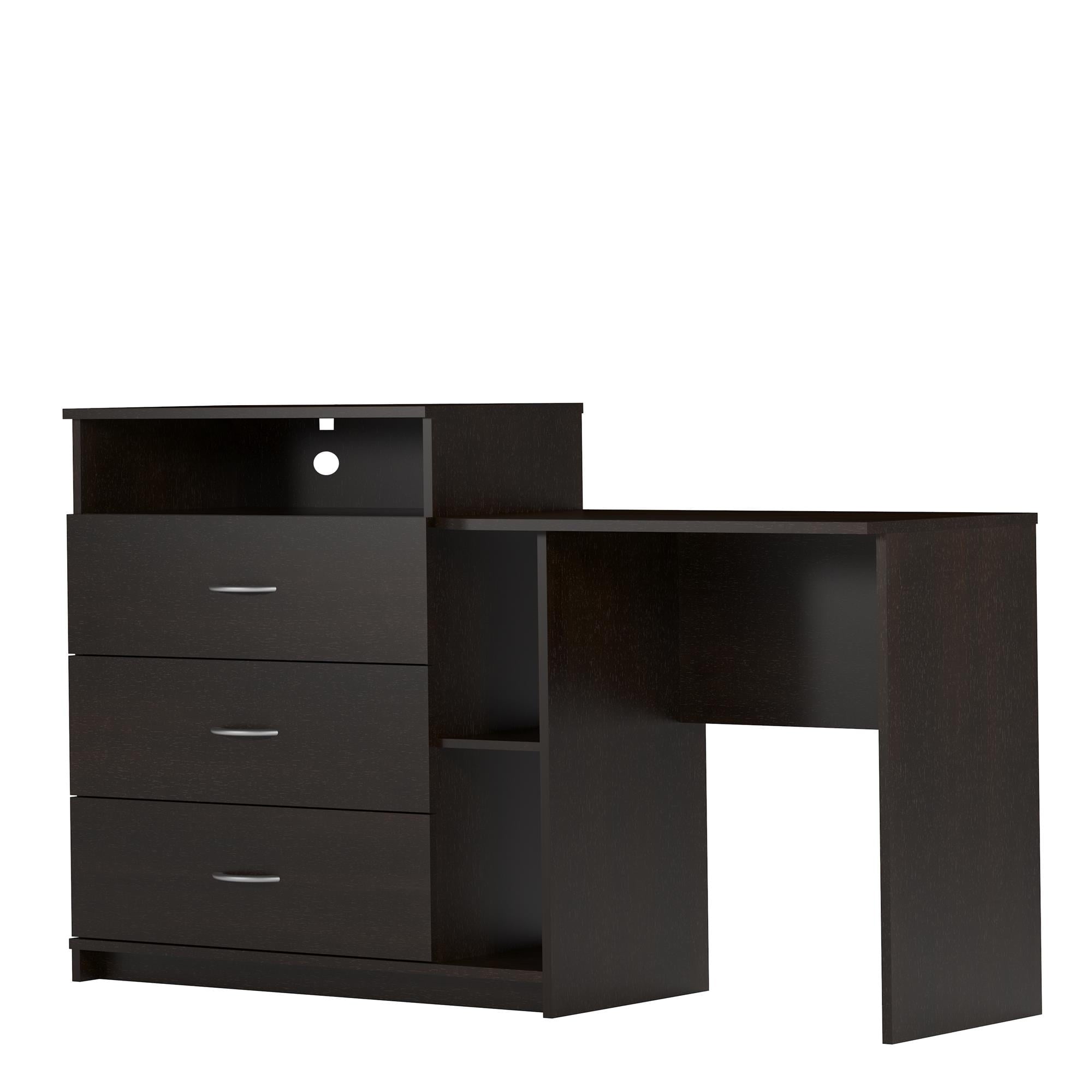 Elm & Oak Somerset 3 in 1 Media Dresser and Desk Combo, Espresso